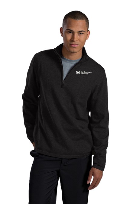 Unisex Quarter-Zip Cotton Blend Sweater