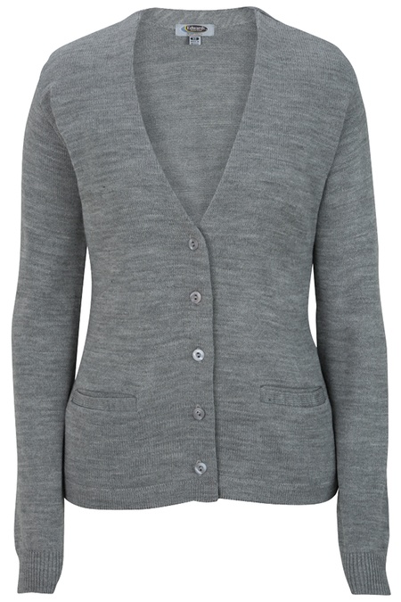 Ladies' V-Neck Cardigan Sweater-Tuff-Pil Plus 7045
