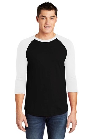 American Apparel  Poly-Cotton 3/4-Sleeve Raglan T-Shirt. BB453W