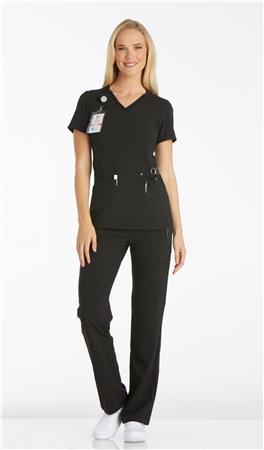 V-Neck Knit Panel Top CK605
