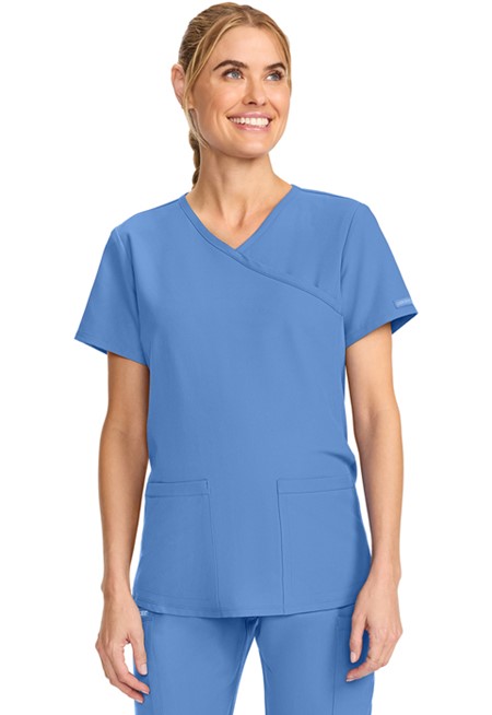 Cherokee Maternity Mock Wrap V-Neck Top - CK701A