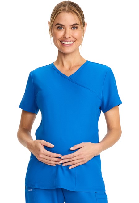Cherokee Maternity Mock Wrap V-Neck Top - CK701A