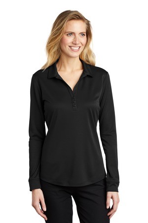 Port Authority Ladies Silk Touch   Performance Long Sleeve Polo. L540LS