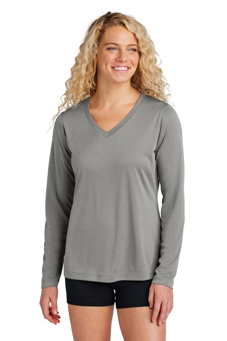 Sport-Tek Women's Long Sleeve PosiCharge Competitor V-Neck Tee. LST353LS