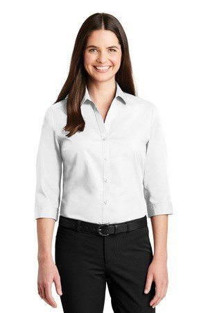 Port Authority Ladies 3/4-Sleeve Carefree Poplin Shirt. LW102