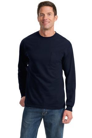 Port and Company - Long Sleeve Essential T-Shirt with Pocket. PC61LSP