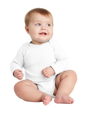 Rabbit Skins  Infant Long Sleeve Baby Rib Bodysuit. RS4411