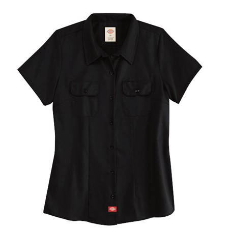 Dickies Women's Black Short Sleeve Work Shirt FS57KH