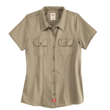 Dickies Women's Khaki Short Sleeve Work Shirt FS57KH