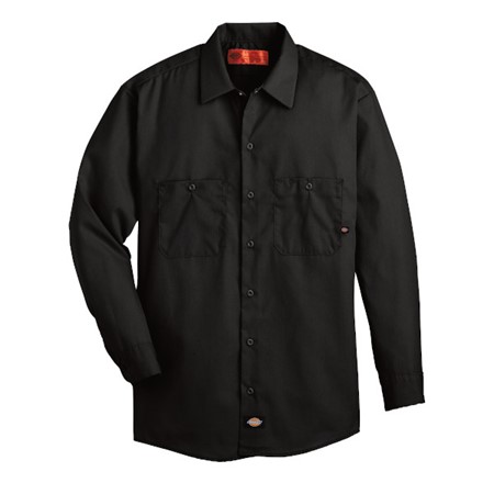 M DOW POPLIN LS SHIRT BK L535BK