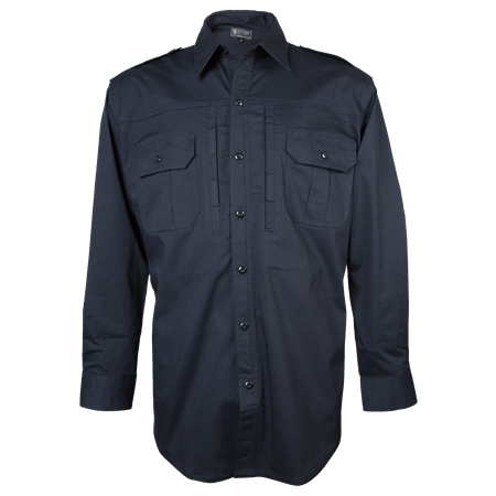 Tact Squad Long Sleeve 65-35 Poly-Cotton Rip-Stop Tactical Shirt Black T8512BK