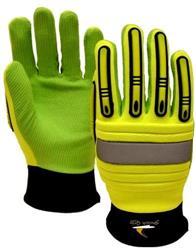 Shock Grip Hi Vis Green Corded Glove GR500CORD