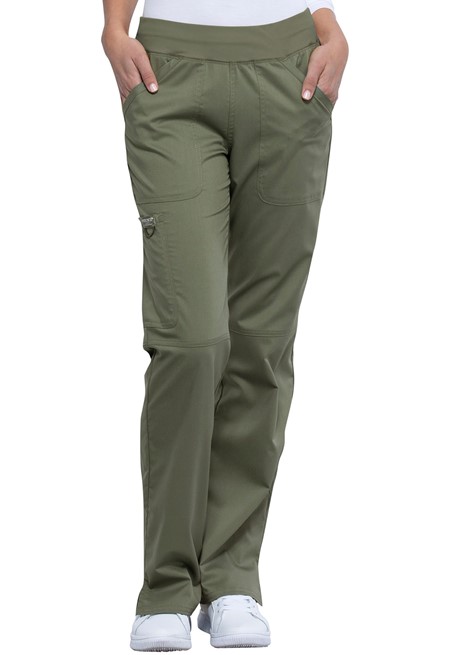 Cherokee Mid Rise Straight Leg Pull-on Pant - WW110