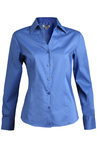 Ladies&#39; Tailored V-Neck Stretch Blouse-Long Sleeve 5034