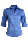 Ladies&#39; Tailored V-Neck Stretch Blouse-3-4 Sleeve 5045