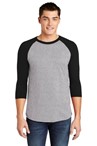 American Apparel  Poly-Cotton 3/4-Sleeve Raglan T-Shirt. BB453W