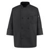 Eight Pearl Button Black Chef Coat - KT76