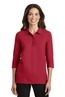 Port Authority Ladies Silk Touch Three-quarter -Sleeve Polo. L562