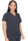 Med Couture Touch V-Neck Shirttail Top - MC7459