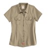 Dickies Women&#39;s Khaki Short Sleeve Work Shirt FS57KH