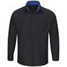 Men's Long Sleeve Performance Plus Shop Shirt with OilBlok Technology - Black-Royal Blue Mesh - SY32BR