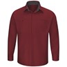 Men's Long Sleeve Performance Plus Shop Shirt with OilBlok Technology - Fireball Red-Charcoal Mesh - SY32FC