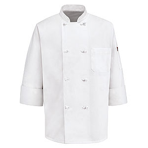 Eight Knot Button Chef Coat 0414WH