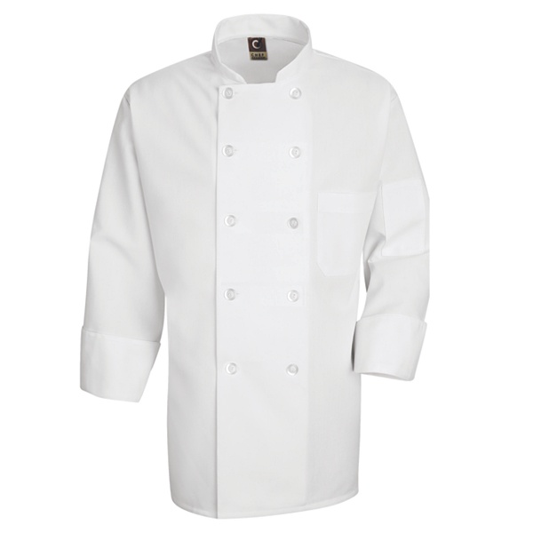 Men's Ten Pearl Button Chef Coat 0423WH