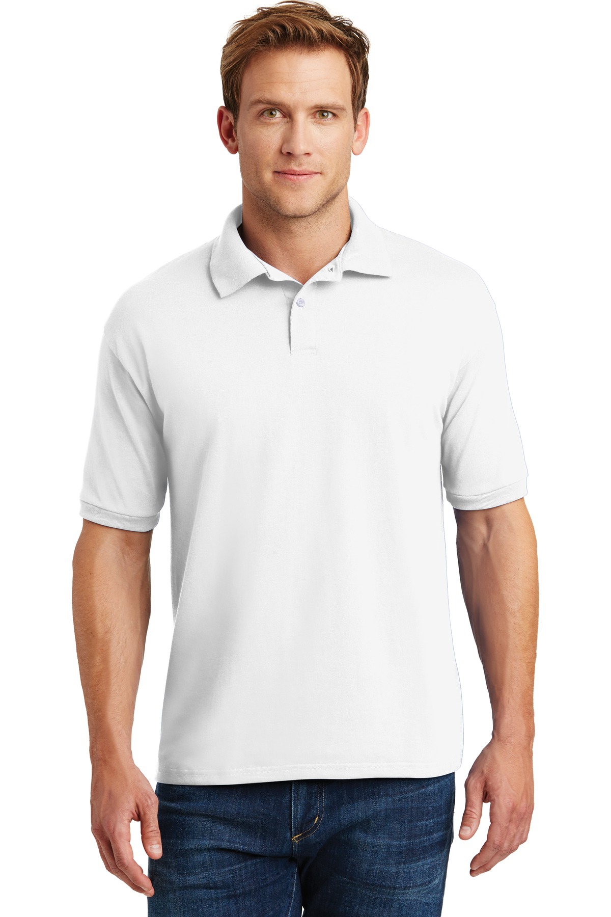 Hanes EcoSmart - 5.2-Ounce Jersey Knit Sport Shirt. 054X
