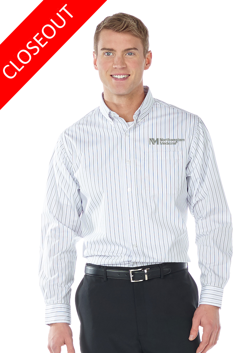 Men's Double Stripe Poplin Shirt-FINAL SALE-Was $37.49 now $14.00