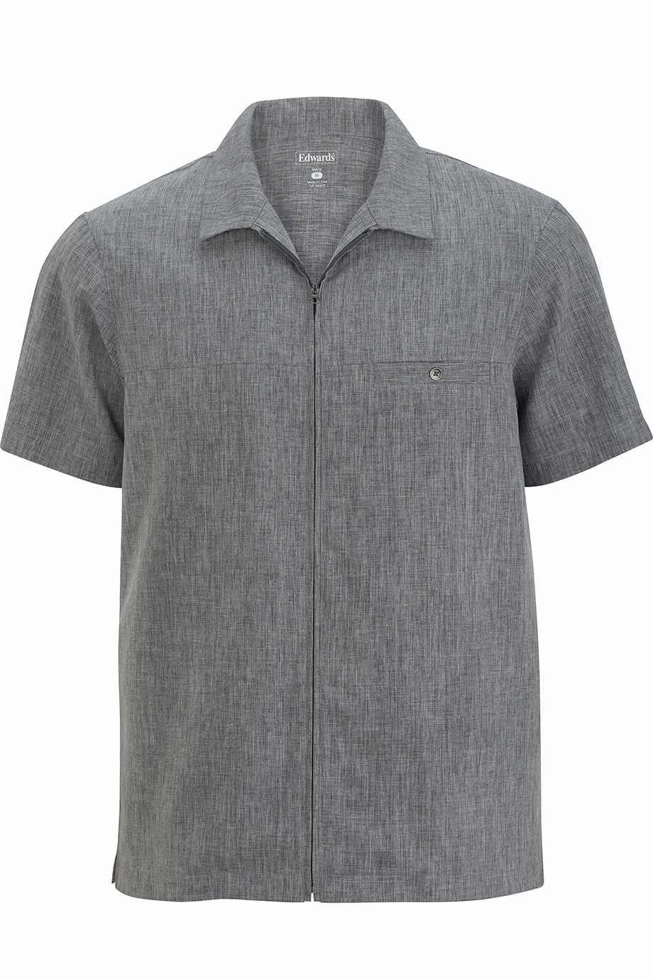 Edwards Men'S V-Neck Zip Service Shirt 4281