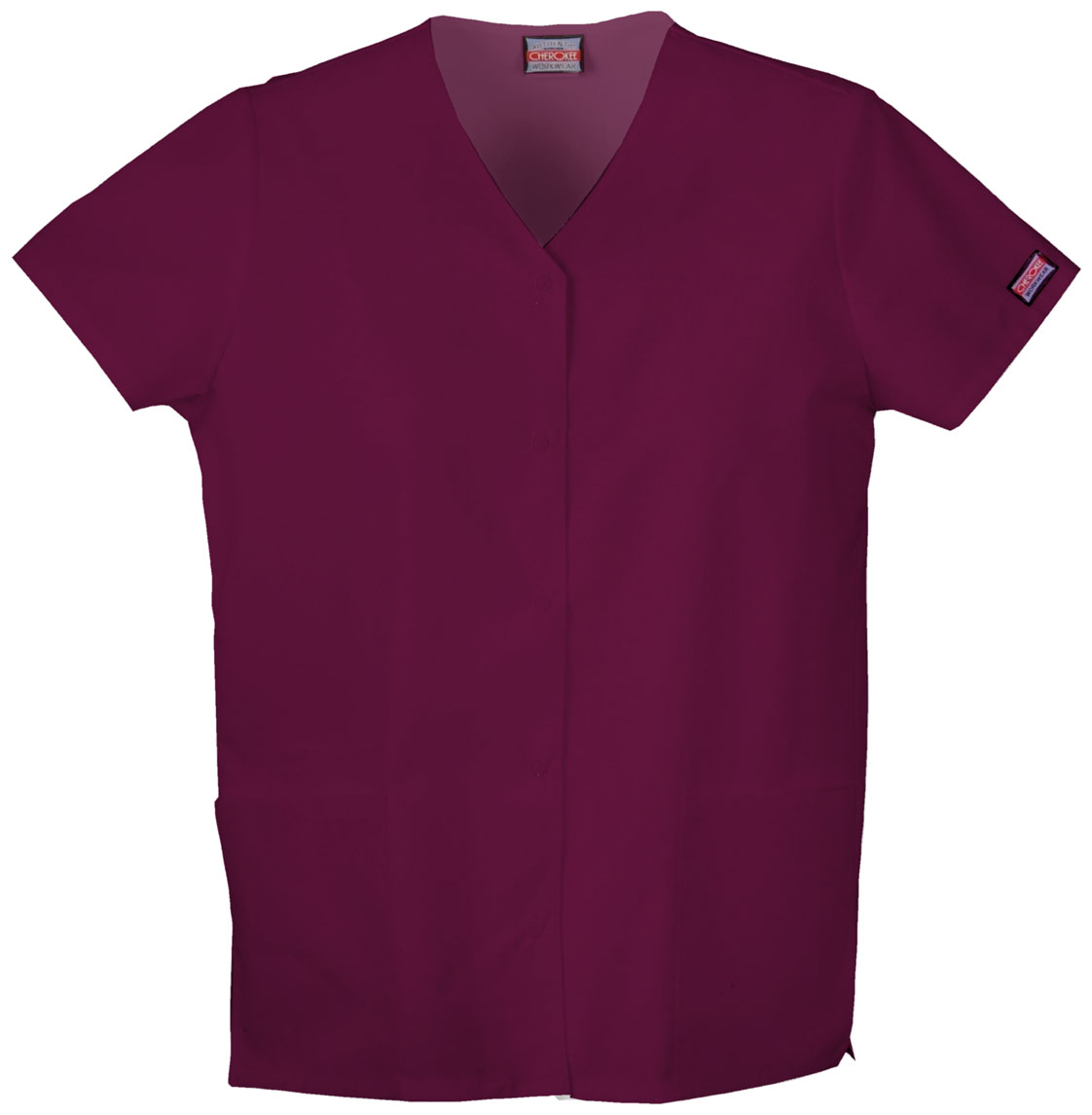 Cherokee Workwear Snap Front V-Neck Top 4770