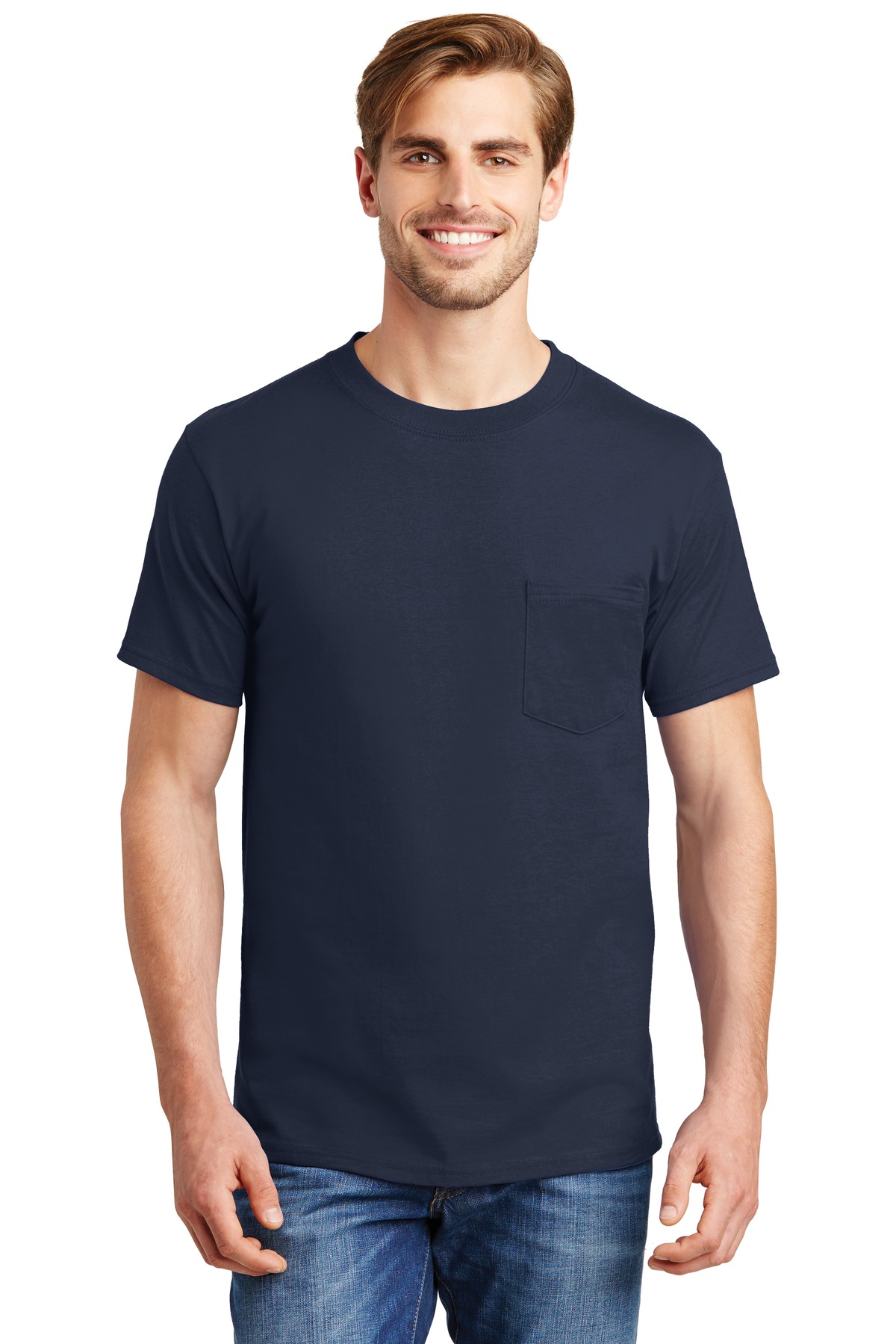 Hanes  Beefy-T  - 100% Cotton T-Shirt with Pocket. 5190