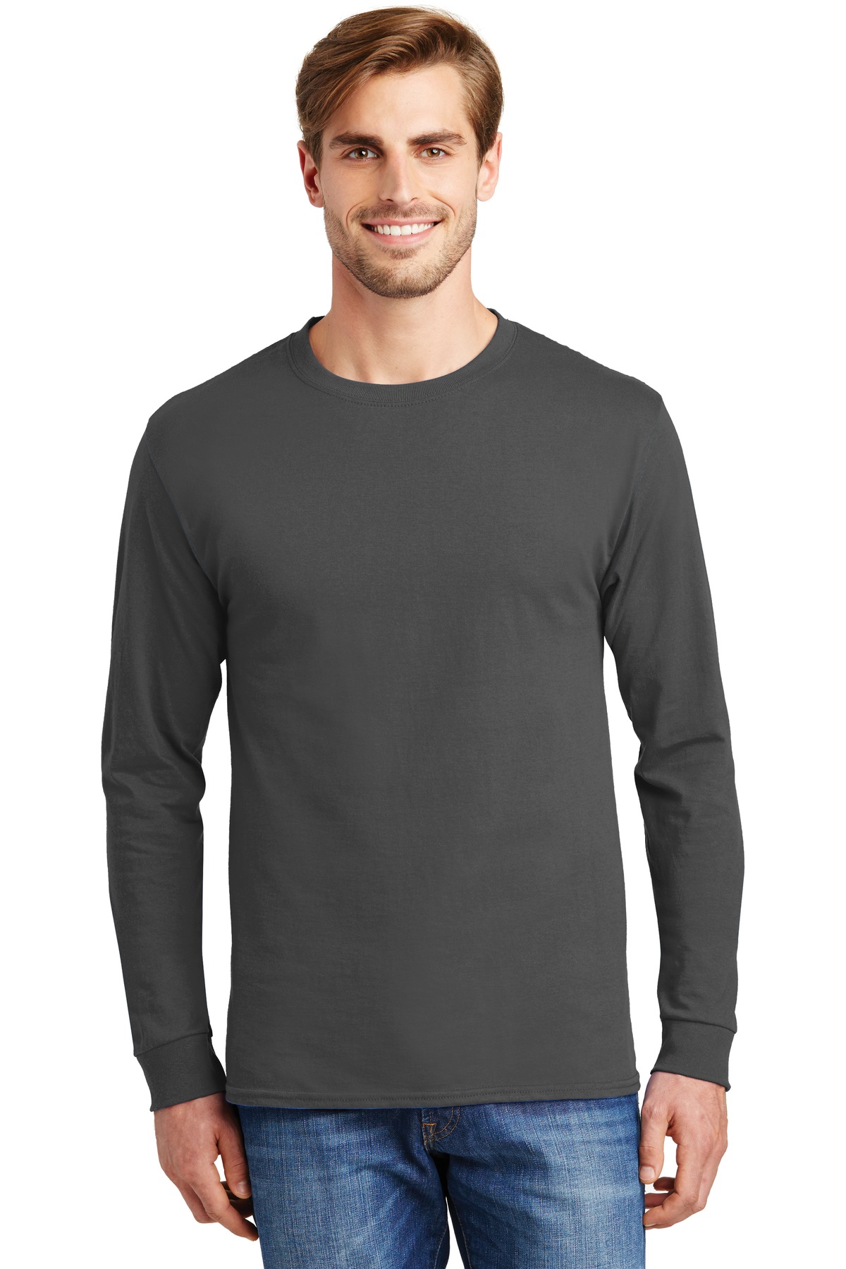 Hanes - Authentic 100% Cotton Long Sleeve T-Shirt.  5586