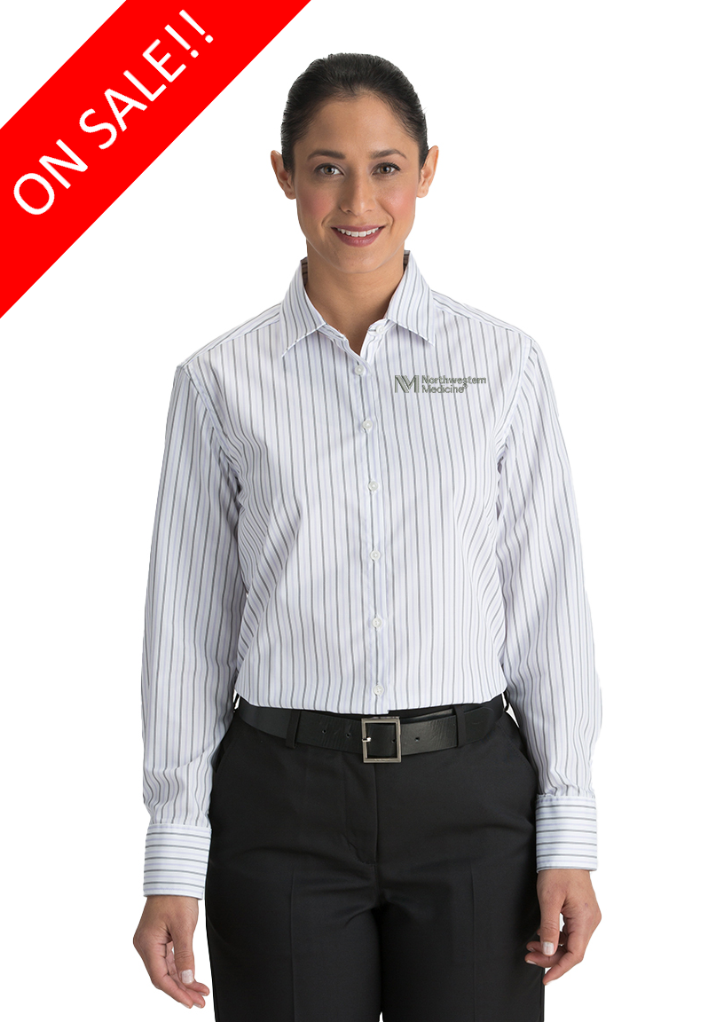 Women's Double Stripe Poplin Blouse-FINAL SALE-Was $37.49 now $28.00