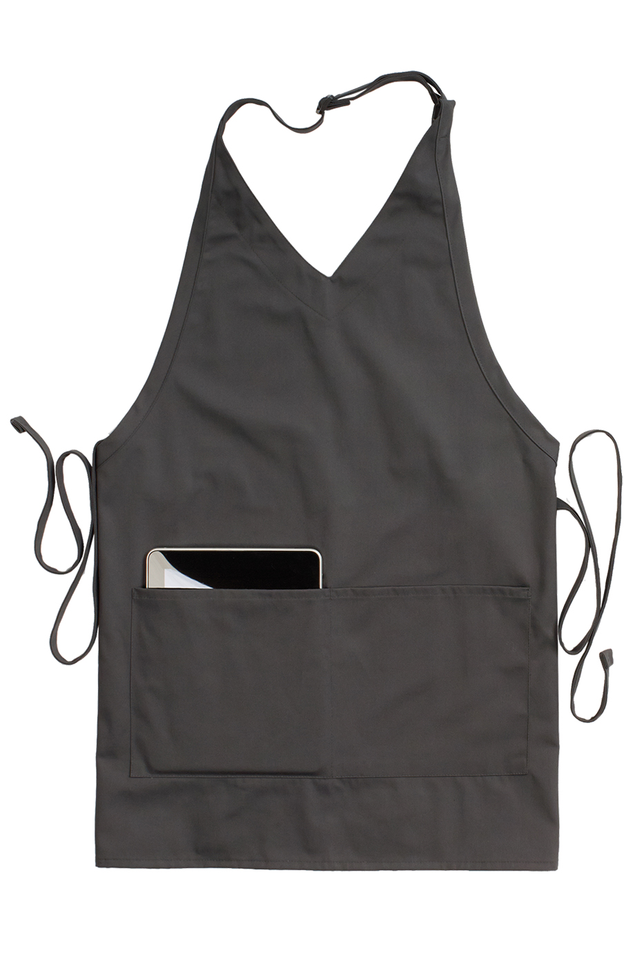 V-Neck Bib Apron With Pockets 9009