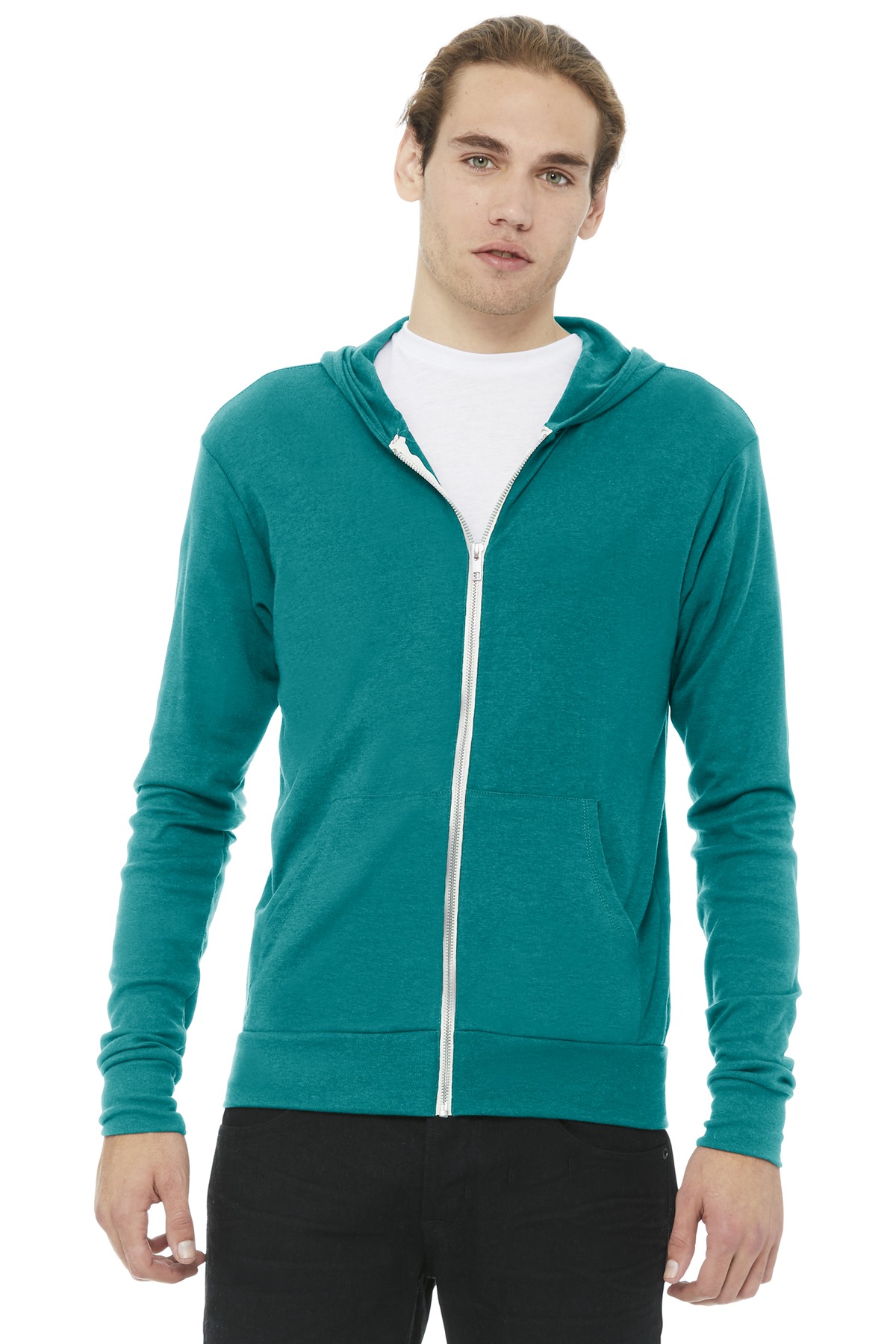 BELLA+CANVAS  Unisex Triblend Full-Zip Lightweight Hoodie. BC3939