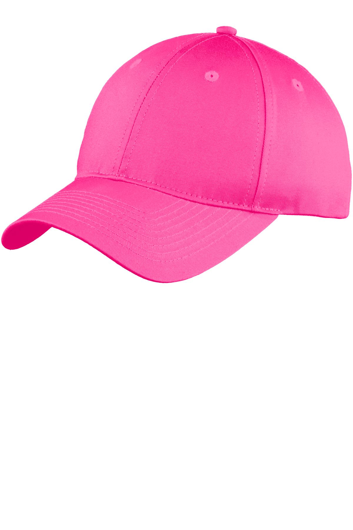 PINK Promo - Port and Company Youth Six-Panel UnstructuredTwill Cap. YC914
