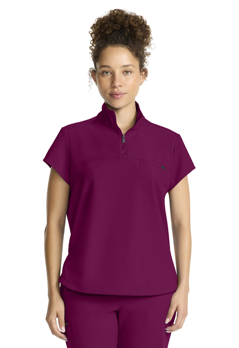 Healing Hands QUEST Women's Partial Zip Stand Collar Top - HH752