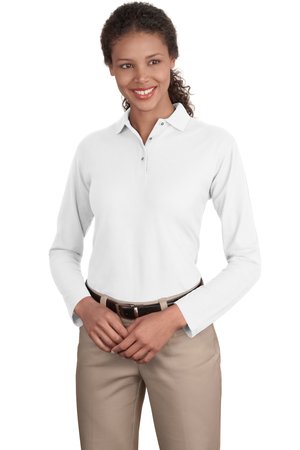 Port Authority Ladies Long Sleeve Silk Touch Polo. L500LS