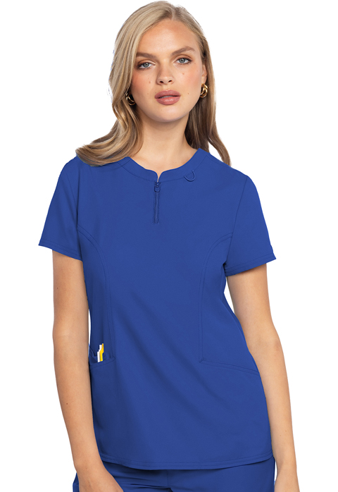 Med Couture Insight Zip Front Henley Top - MC609