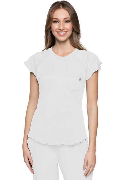 Med Couture Layers Knit Lettuce-Edged Top - MC706