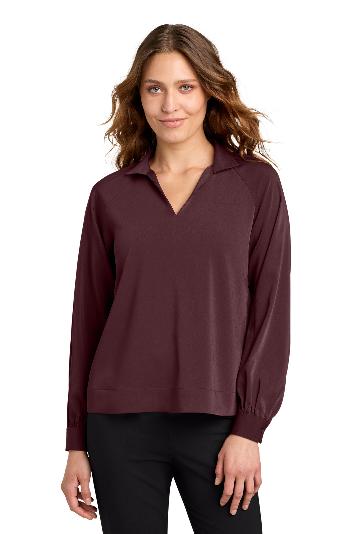 Mercer and Mettle Women's Long Sleeve Buttery Soft Popover Blouse MM2019