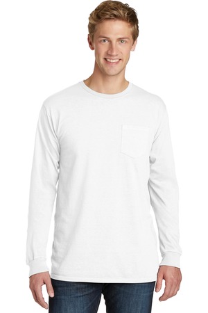 Port and Company Essential Pigment-Dyed Long Sleeve Pocket Tee. PC099LSP