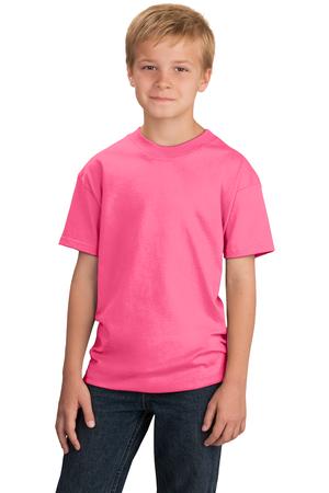PINK Promo - Port and Company - Youth 5.4-oz 100% Cotton T-Shirt. PC54Y