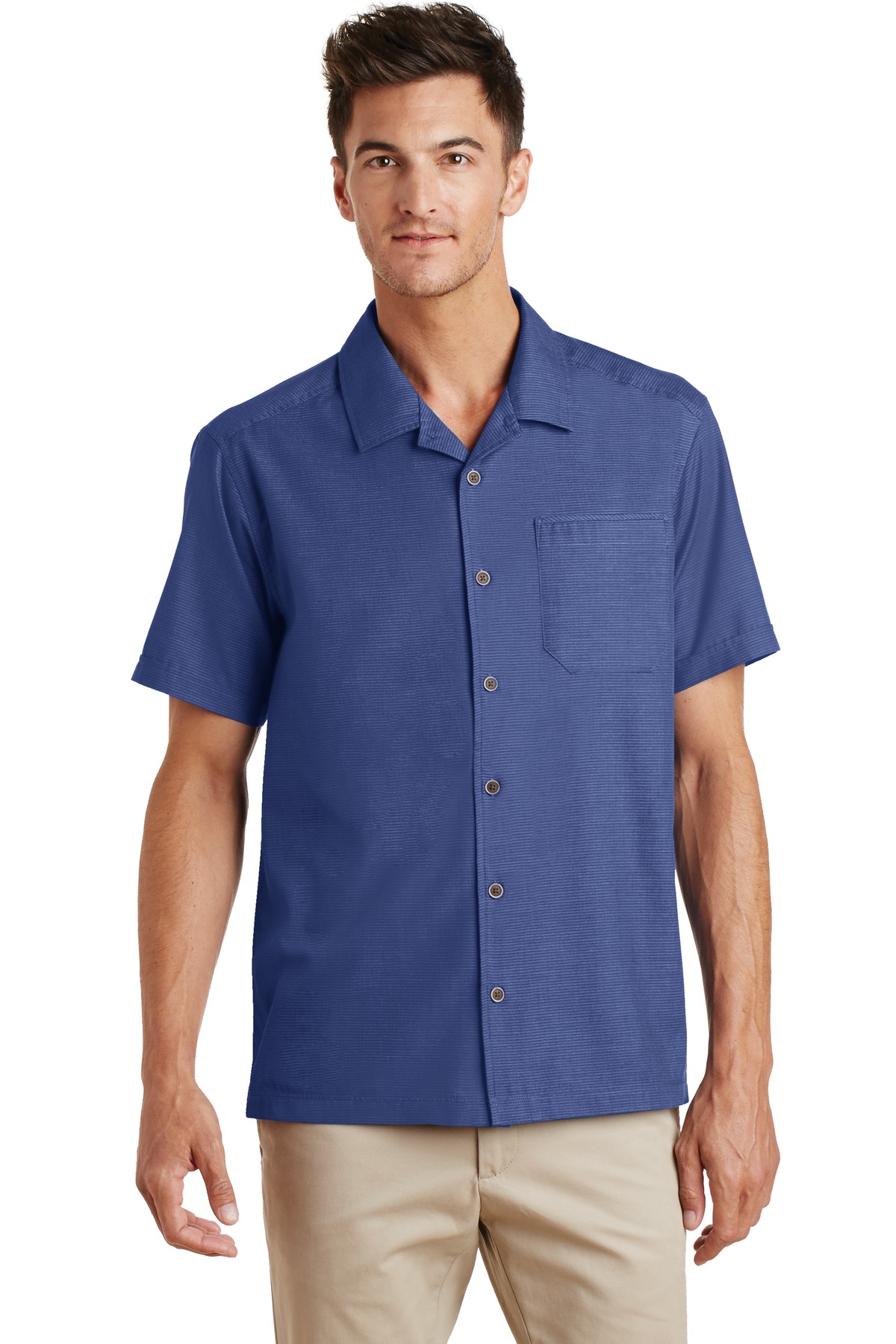 Port Authority Textured Camp Shirt. S662