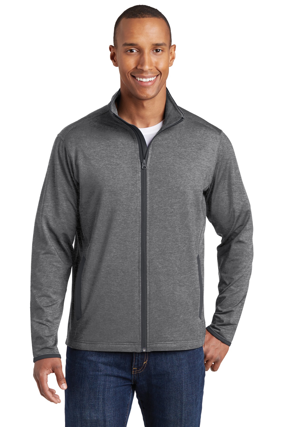 Sport-Tek - Sport-Wick Stretch Contrast Full-Zip Jacket ST853