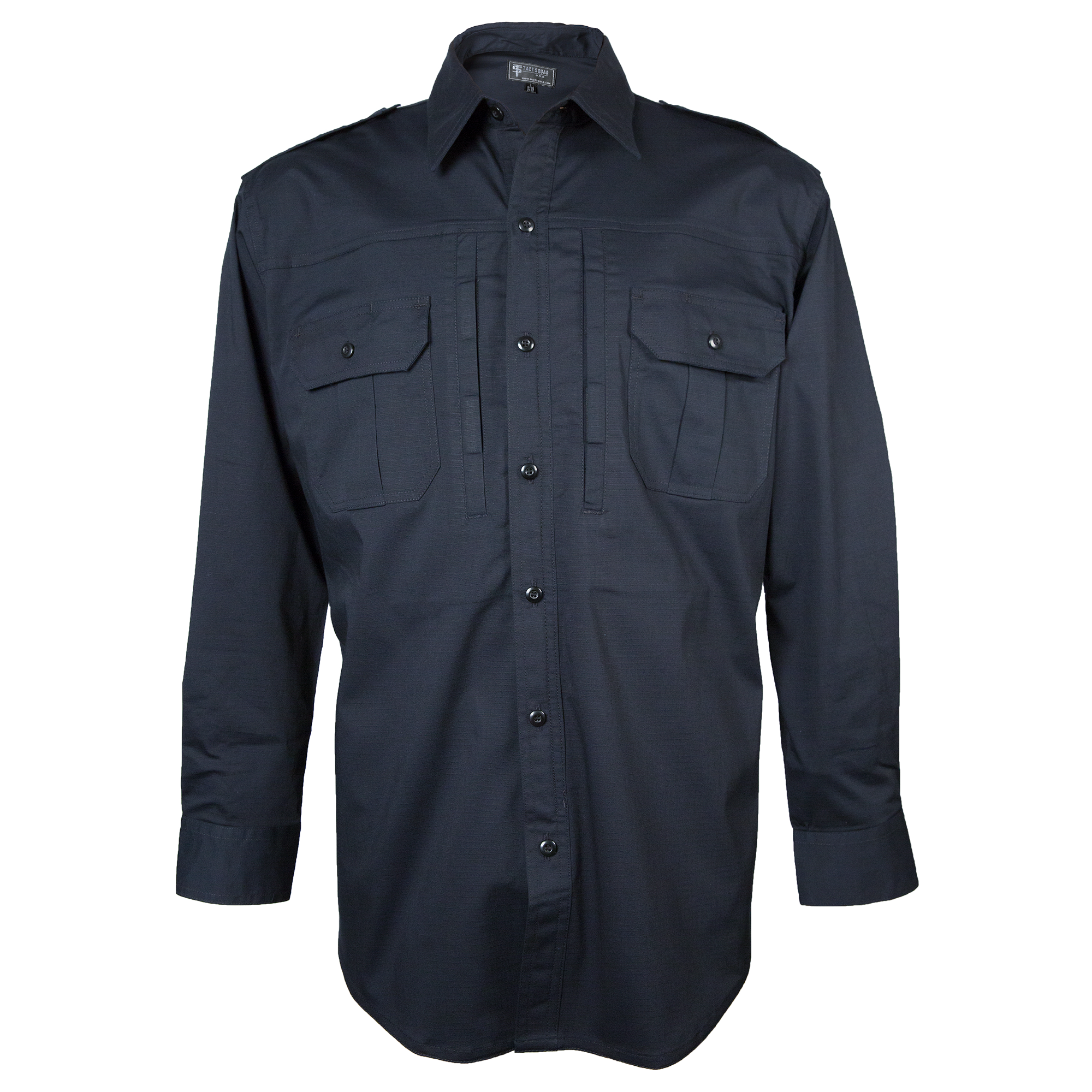 Tact Squad Long Sleeve 65-35 Poly-Cotton Rip-Stop Tactical Shirt Black T8512BK