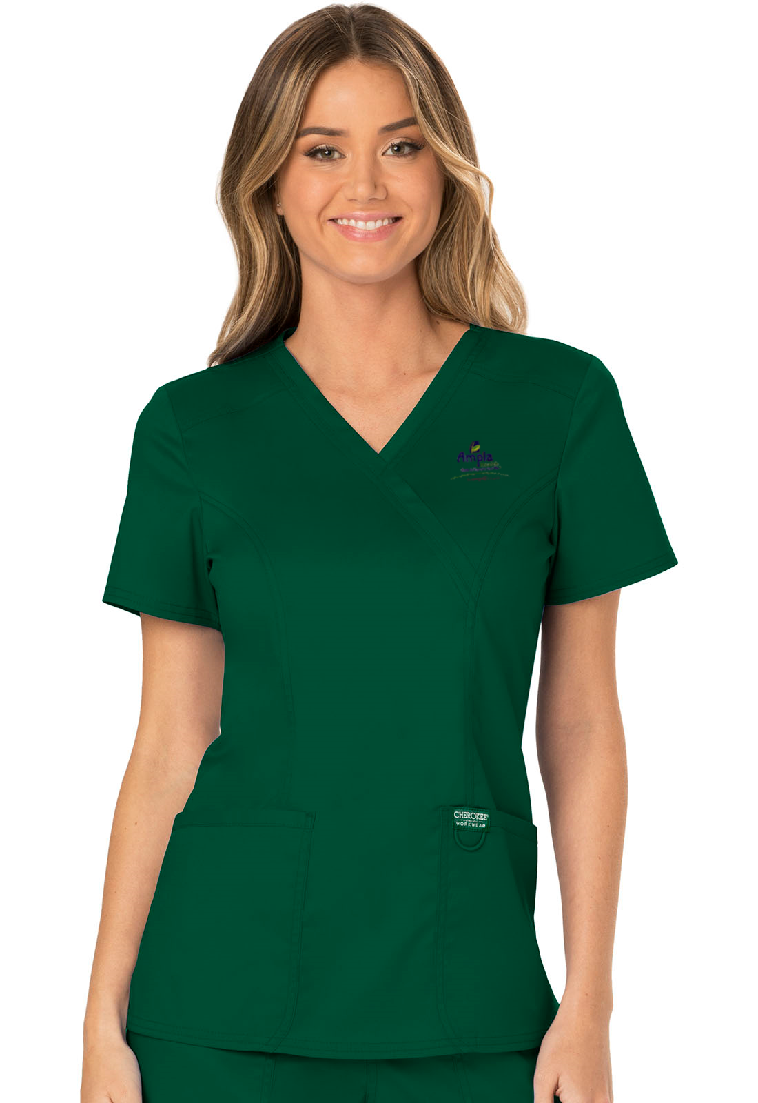 Cherokee Workwear Mock Wrap Top - WW610