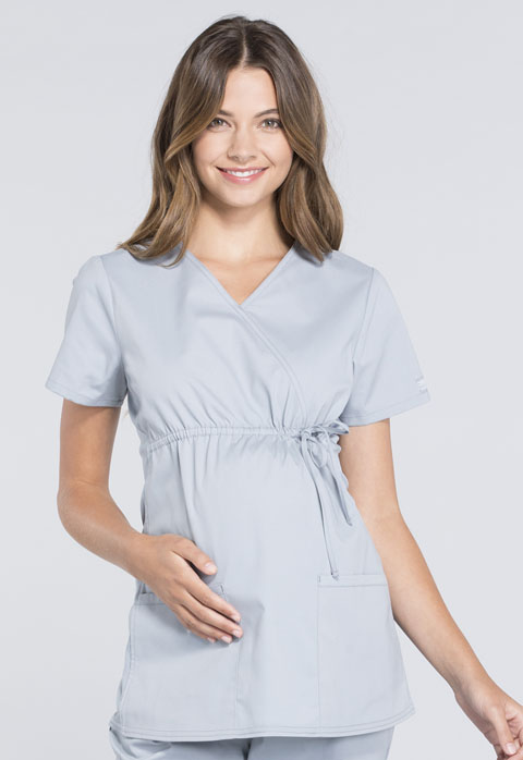 Cherokee Workwear WW Professionals Maternity Mock Wrap Top WW685